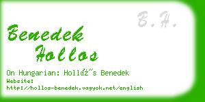 benedek hollos business card